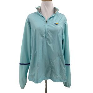 Nike Golf Old Works Jacket Womens L Large Blue Half Zip Long Sleeve Windbreaker
